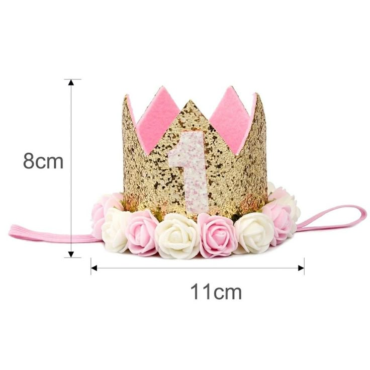 Baby Birthday Crown, 1st Birthday Hats, Colorful Decorations, Baby Flower Crown, Flower Base, Baby Hair Bands, Birthday Headband, Flower Crown Headband, Birthday Hair