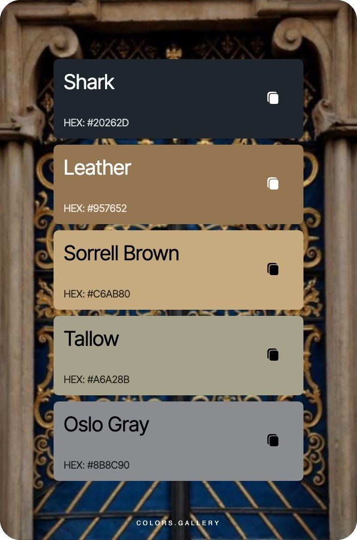 an image of the color scheme for leather