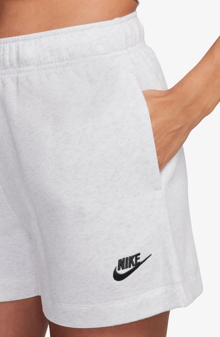 Make from ultrasoft Club Fleece, these mid-rise drawstring shorts are destined to become an instant cozy favorite. 80% cotton, 20% polyester Machine wash, dry flat Imported Womens Sweat Shorts, Nike Club Fleece, Fleece Shorts, Sweat Shorts, Drawstring Shorts, Heather Black, Nordstrom Rack, Mid Rise, Nordstrom