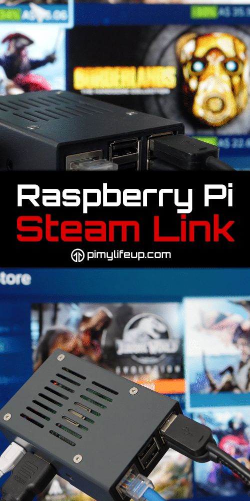 the raspberry pi steam link is shown