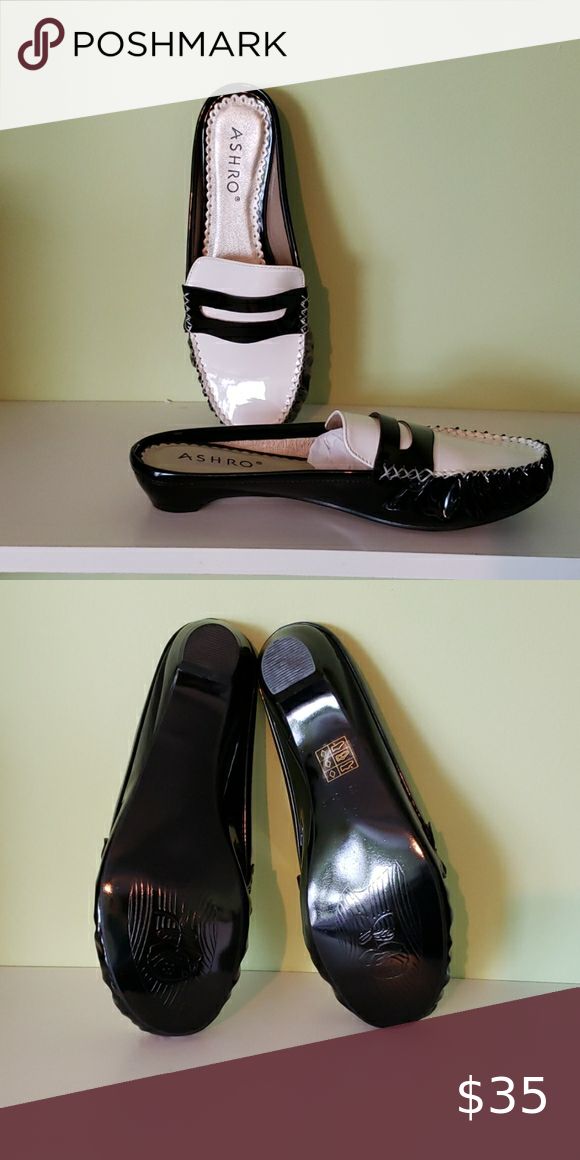 Shoes Black & White Mules - Never Worn Ashro Shoes Mules & Clogs Classic Black Synthetic Flats, Black Formal Flats For Summer, White Mules, Mule Clogs, Salvatore Ferragamo Flats, Mules Shoes, Shoes Black, Black Shoes, Clogs