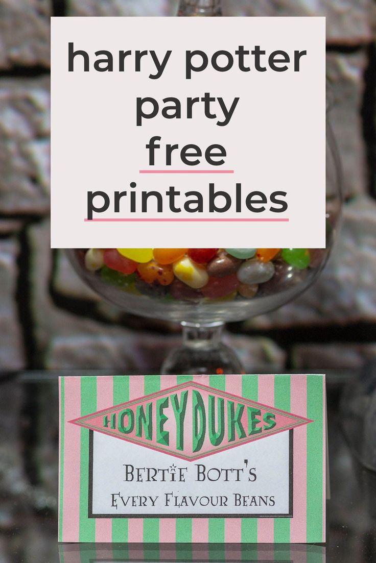 there is a sign that says harry potter party free printables on the front