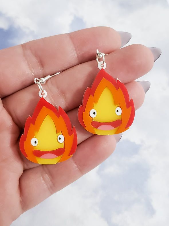 Dream Earrings, Shrinky Dink Earrings, Fire Earrings, Anime Earrings, Anime Jewelry, Nails Jewelry, Shrinky Dink, Fancy Clothes, Nail Jewelry