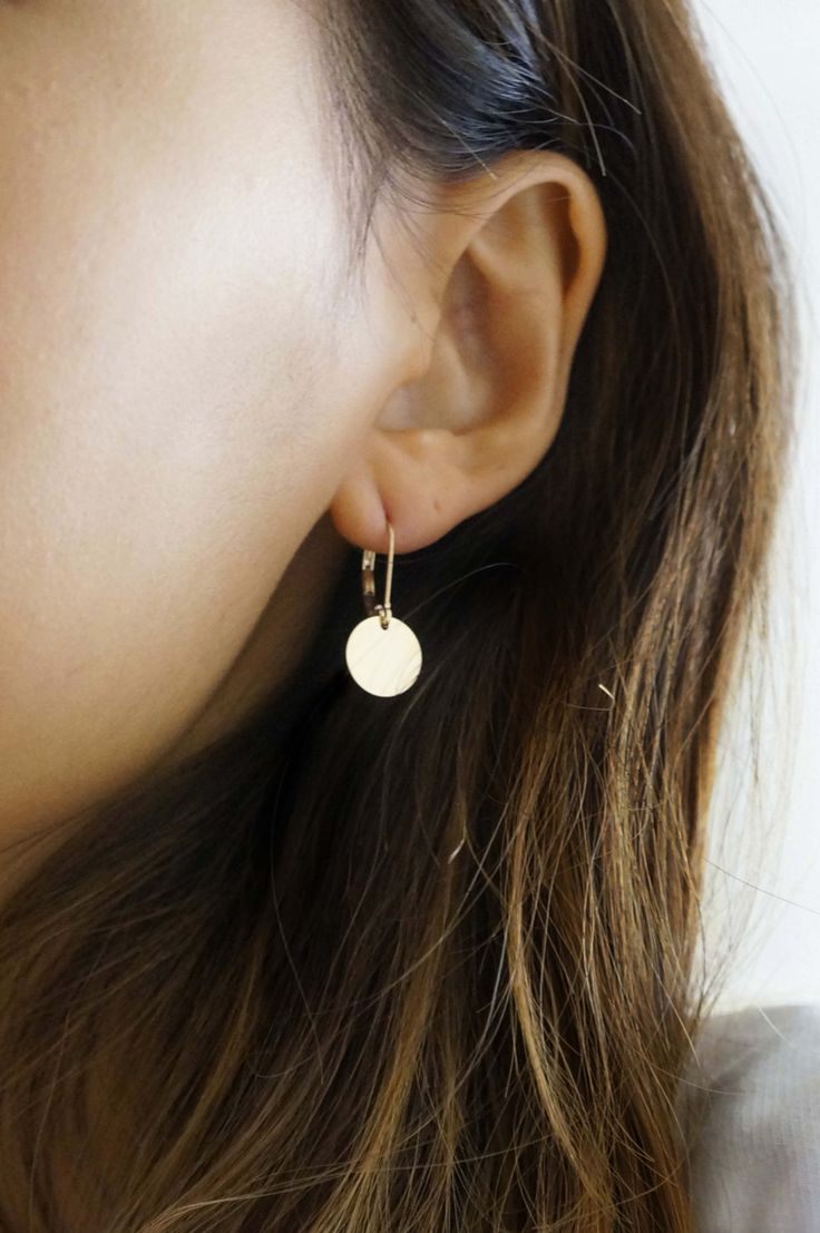 14k Gold Filled Disc Drop Earrings / Silver Disc | Etsy Modern 14k Gold Drop Earrings, Minimalist 14k Gold Dangle Jewelry, Minimalist Yellow Gold Jewelry With Matching Earrings, Minimalist Circle Jewelry In 14k Gold Filled, Minimalist Tarnish Resistant Drop Earrings, Minimalist Yellow Gold Jewelry For Pierced Ears, 14k Gold Circular Earrings, Gold Minimalist Sterling Silver Earrings, Minimalist 14k Gold Huggie Earrings