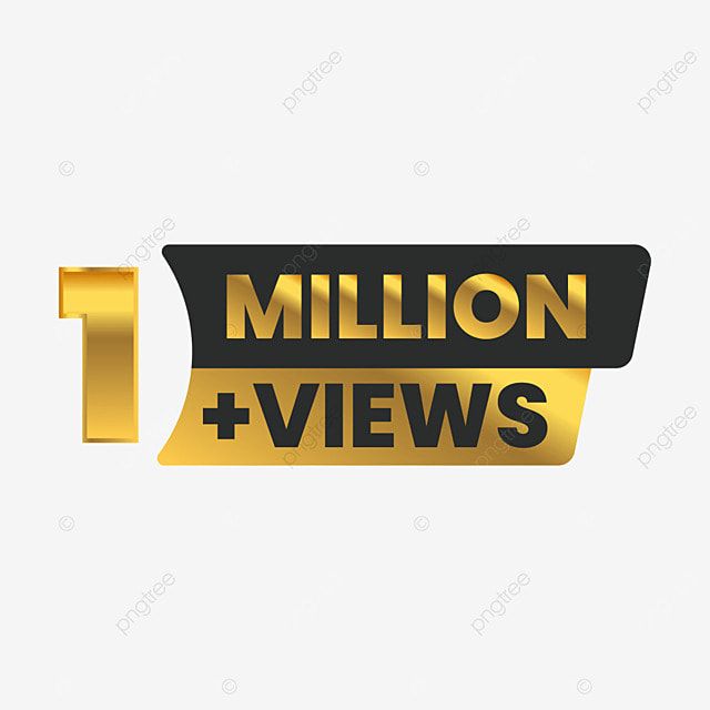 gold and black one million views logo