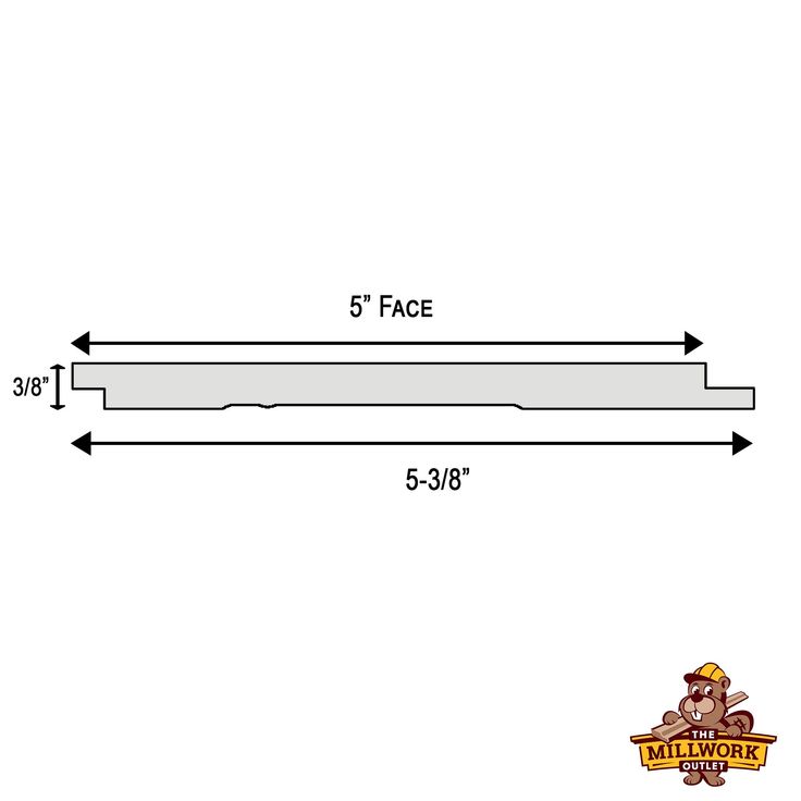 an image of the 5ft face and 3 - 8 / 8 inch width line