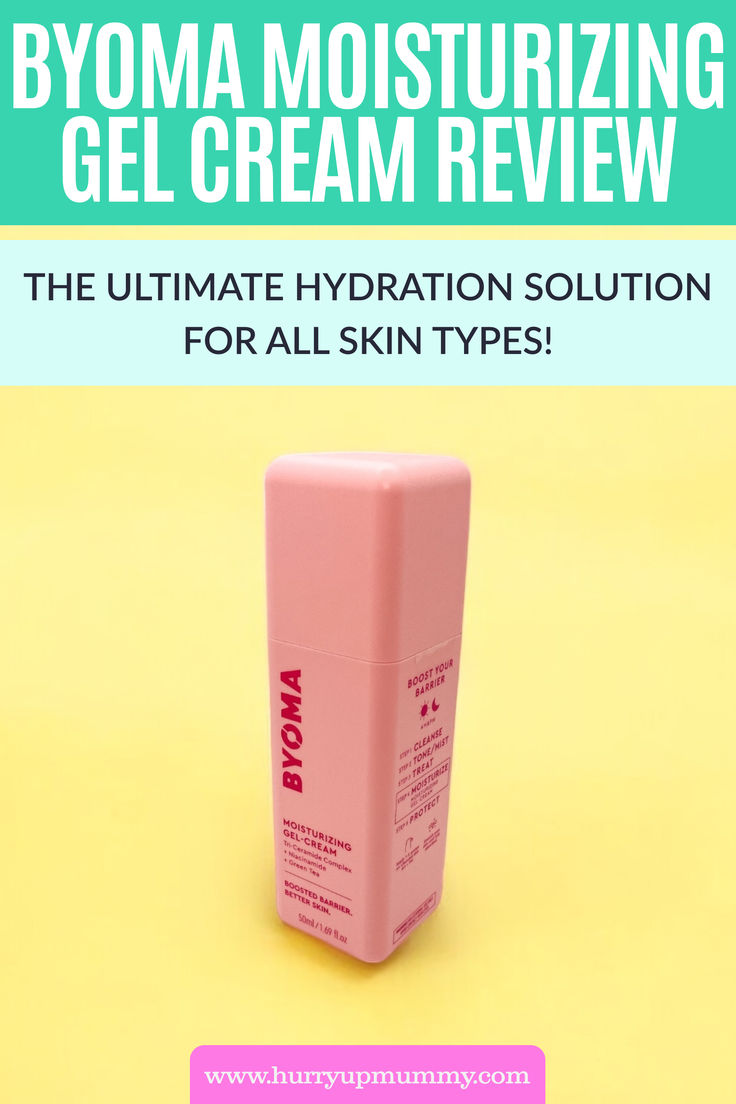 A pink bottle of Byoma moisturizer displayed on a vibrant yellow background, highlighting a review of its hydrating benefits for all skin types. Byoma Moisturizing Gel Cream, Byoma Moisturizing, Oil Free Moisturizers, Favorite Skincare Products, Gel Cream, All Skin Types, Oil Free, Skincare Products, Skin Types