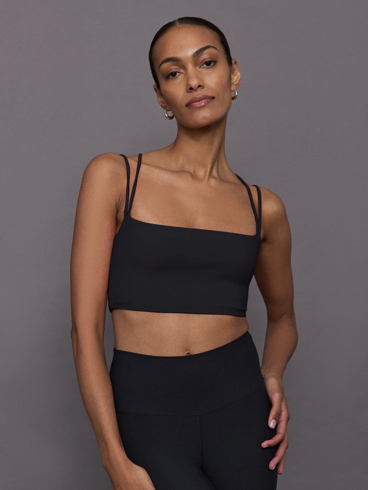 Strappy Bra in Melt - Black Strappy 4-way Stretch Sports Bra, Sports Bra With Multiple Straps And Stretch, Stretch Sports Bra With Multiple Straps, Athleisure Sports Bra With Multiple Stretch Straps, Sporty Sports Bra With Multiple Straps For Yoga, Athleisure Sports Bra With Multiple Straps For Gym, Athleisure Sports Bra With Multiple Straps, Athleisure Sports Bra With Multiple Straps For Yoga, Athleisure Sports Bra With Multiple Straps For Workout