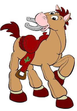 a cartoon horse with red boots and a backpack on it's back, standing in front of a white background