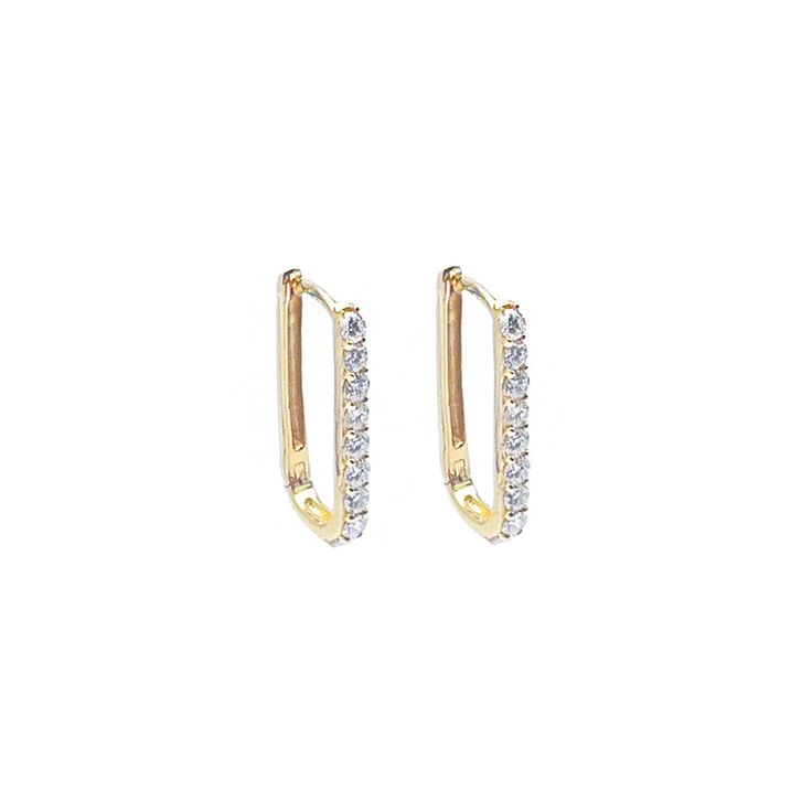 Vintage La Rose 14K Diamond Paperclip Huggies 14k Yellow Gold Diamonds 1.8 cm drop La Rose, Rose Jewelry, Earrings Vintage, Paper Clip, Vintage Earrings, Vintage Shops, Gold Diamond, Gold Earrings, Diamonds