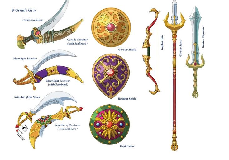 an image of different types of swords