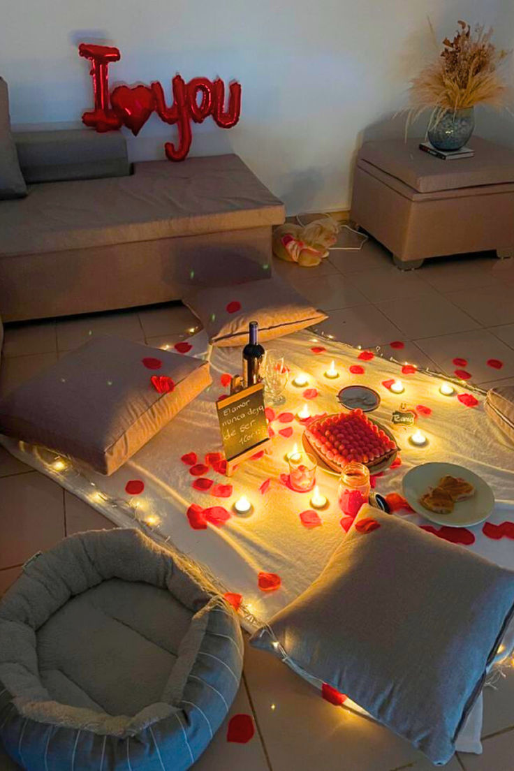 Couples Romantic Bedroom Ideas
#RomanticBedroom #BedroomDecor #BedroomIdeas #NightDate #Dates #Bed #Romance #BedroomDesigns #DateNight #CandleNights #PartyNight #SurpriseBedroom Room Decor For Date Night, Anniversary Bed Decoration Ideas, Vday Date At Home, Valentines Indoor Picnic, Romantic Living Room Date Night Ideas, Indoor Valentines Date, Valentine’s Day Home Date, Intimate Date Night Ideas At Home, Valentine Picnic Ideas For Couples