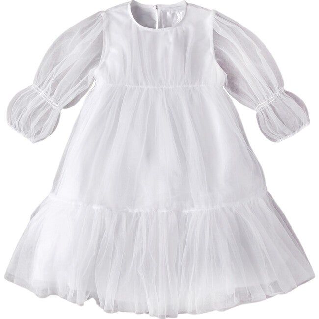 With puffed sleeves, voluminous layers of dreamy tulle, glitter buttons, and elegant ruffles, the Alice is the white dress for flower girls, birthday girls, first communion girls, Christmas girls, Easter girls, Eid girls, and any and all special girls. | Nellystella | Alice Dress, Bright White (Multicolor, Size 10Y) | Maisonette collects the best children’s products from around the world (unlike Zulily, Etsy, The Tot, Farfetch Kids, Childrensalon, Crate and Kids, Kohls, Wayfair, Buy Buy Baby, Nordstroms, Mini Boden, J.Crew Factory, or PotteryBarn Kids), creating a curated shopping experience for you. Think of us as your shortcut to fashion for litte ones! Princess Style Ruffled Dress For First Communion, Tulle First Communion Dress With Ruffles, Elegant Organza First Communion Dress With Tulle Skirt, Elegant Ruffled Tutu Dress For First Communion, First Communion Tulle Dress With Ruffles, Elegant Spring Baptism Dress In Organza, Elegant Spring Organza Baptism Dress, White Puff Sleeve Dress With Ruffles For Wedding, White Puff Sleeve Wedding Dress With Ruffles