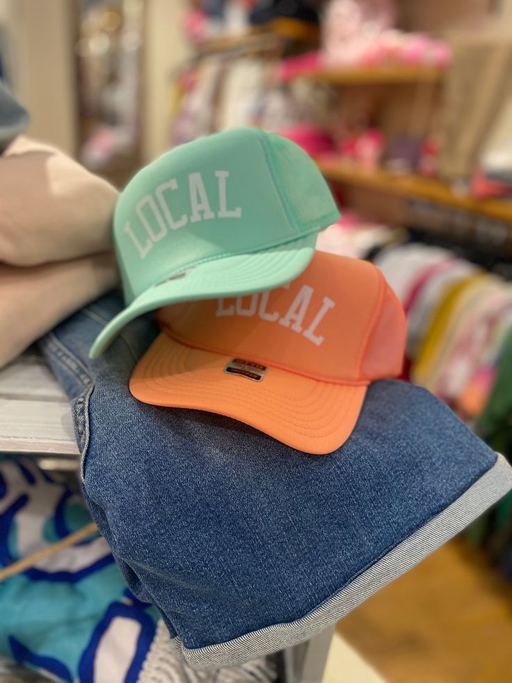 Get ready to hit the road in style with our Local Trucker Hats! Featuring a classic trucker hat design, these hats are perfect for any adventure, whether you're on the open road or exploring your own neighborhood. Show off your love for your local community with these stylish and quirky hats. Mint Coral, Hat Design, Hit The Road, Local Community, Team Apparel, Open Road, Boutique Shop, Trucker Hats, Hat Designs