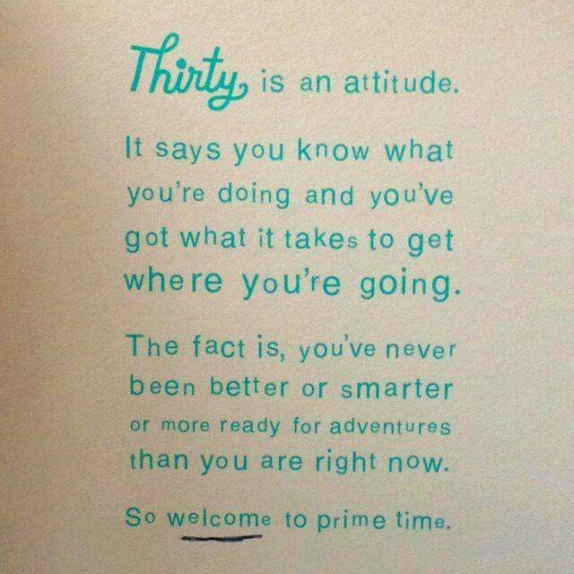 a piece of paper with a poem written on it that says, thirty is an attitude