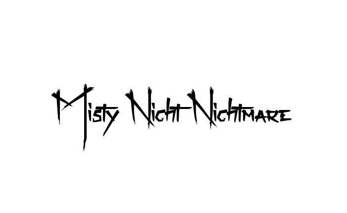 the word night nightmares written in black ink