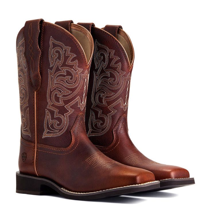 Delilah StretchFit Western Boot | Ariat Ariat Womens Boots, Ariat Cowgirl Boots, Boot Scootin Boogie, Short Cowboy Boots, Heel Tap, Ariat Boots, Shoe Wishlist, Cowgirl Chic, Veg Tan Leather