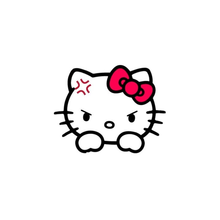 an image of a hello kitty face with a bow on it's head and eyes