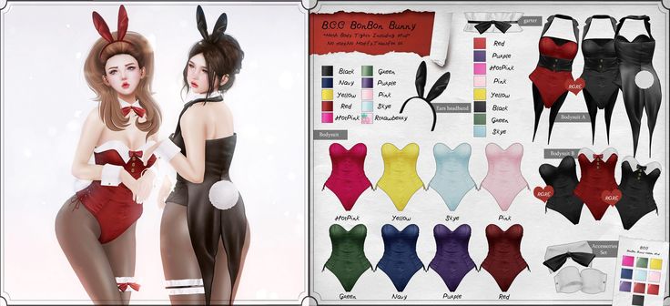 two women in bunny ears and bodysuits are standing next to each other