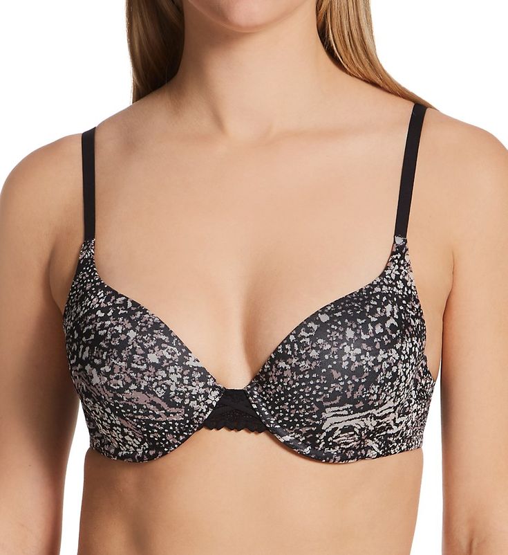 With a sleek construction, a versatile design, and push up padding, this bra gives a lift to your cleavage while still being invisible under blouses and tops. Made from nylon and spandex. Contour, underwire cup has medium graduated push up padding for a fuller, round look. Dreamwire Technology prevents uncomfortable poking by cushioning the underwire. Plunge neckline shows off your cleavage. Bandless front is more comfy for short-waisted women. Center - triangle mesh panel has a lace overlay and Being Invisible, Maidenform Bras, Most Comfortable Bra, Eileen West, Push Up Pads, Comfortable Bras, Plunge Neckline, Mesh Panel, Lace Overlay