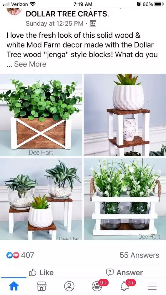 an instagramted photo shows how to make a diy wood planter with dollar tree crafts