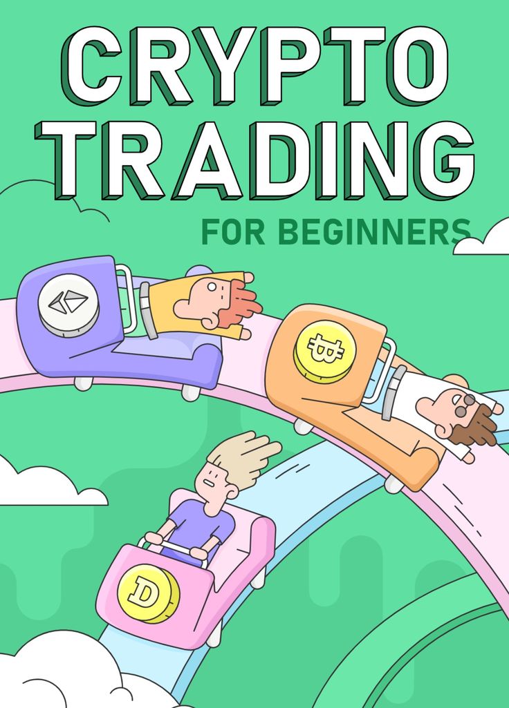 the cover of crypt trading for beginners, with two people riding on a roller coaster