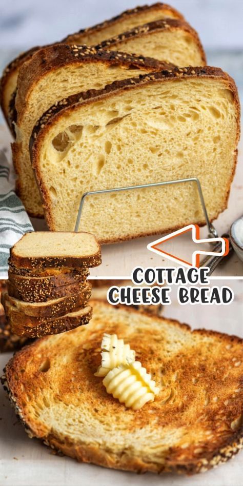 cottage cheese bread with butter spread on top