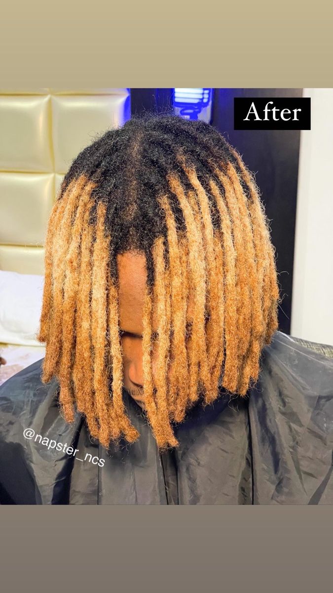 ⁣
.⁣
.⁣
.⁣
.⁣
.⁣
#dread #dreadlife Short Locs Men, Honey Blonde Locs, Blonde Dreadlocks Men, Locs Men, Locs Ideas, Dyed Dreads, Dyed Locs, Brown Dreads, Colored Locs