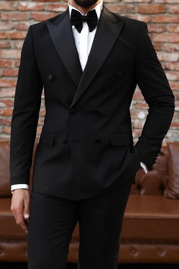 5 Suits 75 Combination Men, Wedding Suits Groom Classy, Tuxedo For Men Wedding Classy, 1920s Tuxedo, Black Tuxedo Groom, Elegant Suits Men, Groom Attire Black, Groom Suit Black, Black Tie Tuxedo