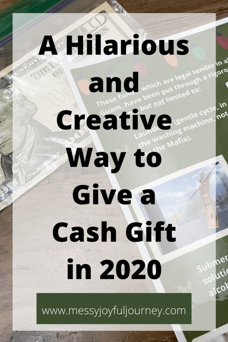 the words, a hilarious and creative way to give cash in 2020