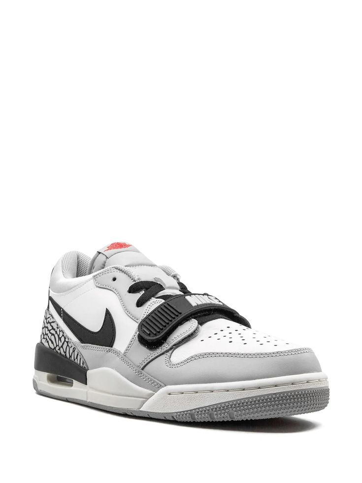 Jordan Legacy 312 Low Sneakers Ss20 | Farfetch.com Air Jordan Legacy 312 Low, Jordan Legacy 312, Jordan Air, Sneakers Grey, Low Sneakers, Red Fire, Air Jordan Sneaker, Red Leather, Patch Logo