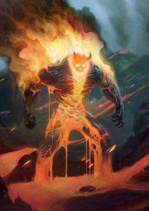 an image of a demonic creature with fire coming out of it's back end