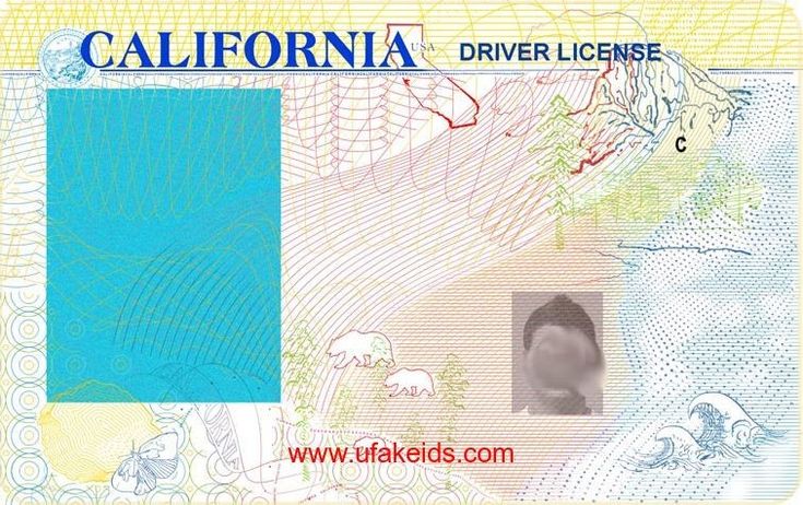 the california driver license is shown in blue and yellow, with an image of a man's face