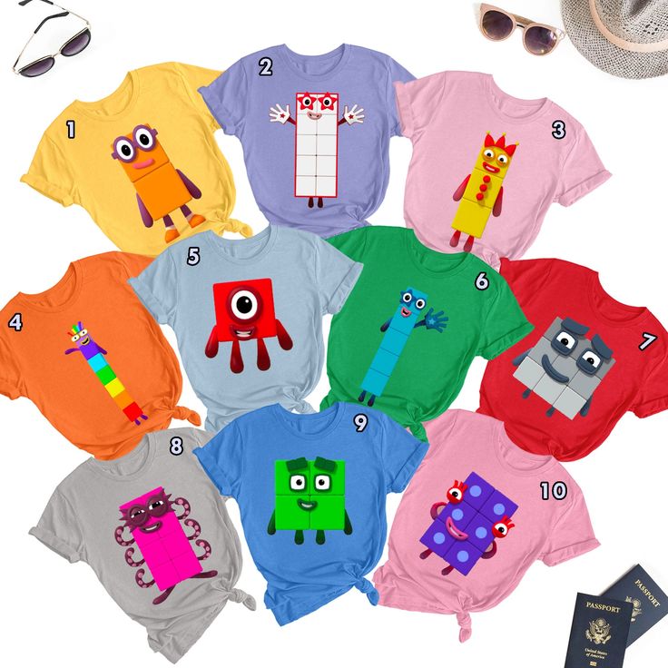 Numbers Blocks Matching Shirt, Blocks Color Matching Shirt Block Birthday Party, Birthday Party Shirt, Costume Shirts, Family Costumes, Text Box, Block Toys, Star Shirt, Tour T Shirts, Birthday Shirt