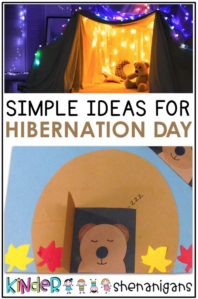 simple ideas for hibernation day with pictures and text overlaying the image