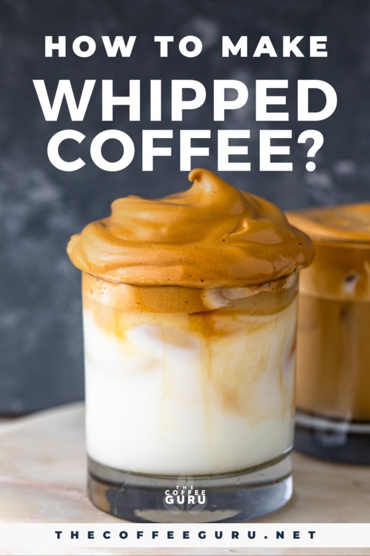 two jars filled with whipped coffee on top of a wooden table next to the words how to make whipped coffee?