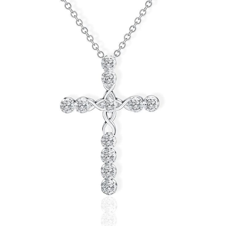 Women's Christian Necklace Diamond Cross Christian Cross Necklace, Faith Necklace, Christian Necklace, Crystal Fashion, Crystal Cross, Necklace Diamond, Unisex Necklace, Diamond Cross, Silver 925 Necklace