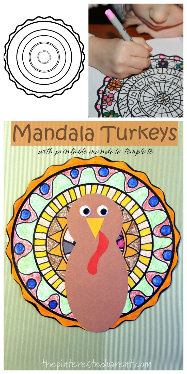 the turkey craft is made with colored paper and crayons