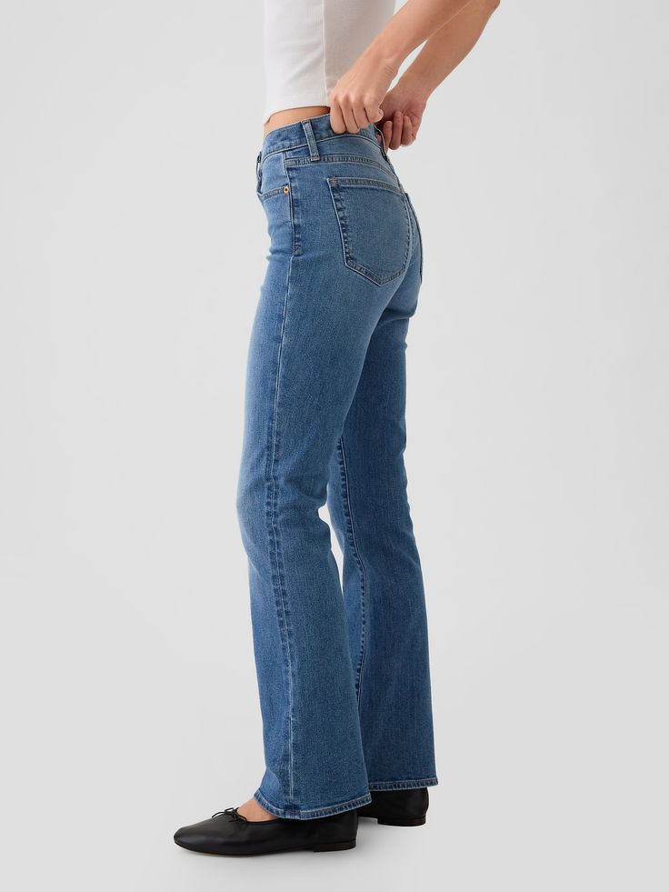 Mid Rise Baby Boot Jeans | Gap Classic Straight Leg Flare Jeans With Frayed Hem, Gap Wide Leg Flare Jeans, Classic Fitted Dark Wash Flare Jeans, Fitted Flare Jeans With Frayed Hem For Everyday, Fitted Flare Jeans In Medium Wash, Fitted Flare Jeans With Five Pockets, Flare Jeans With Frayed Hem, Everyday Fitted Full-length Flare Jeans, Classic Flare Medium Wash Jeans