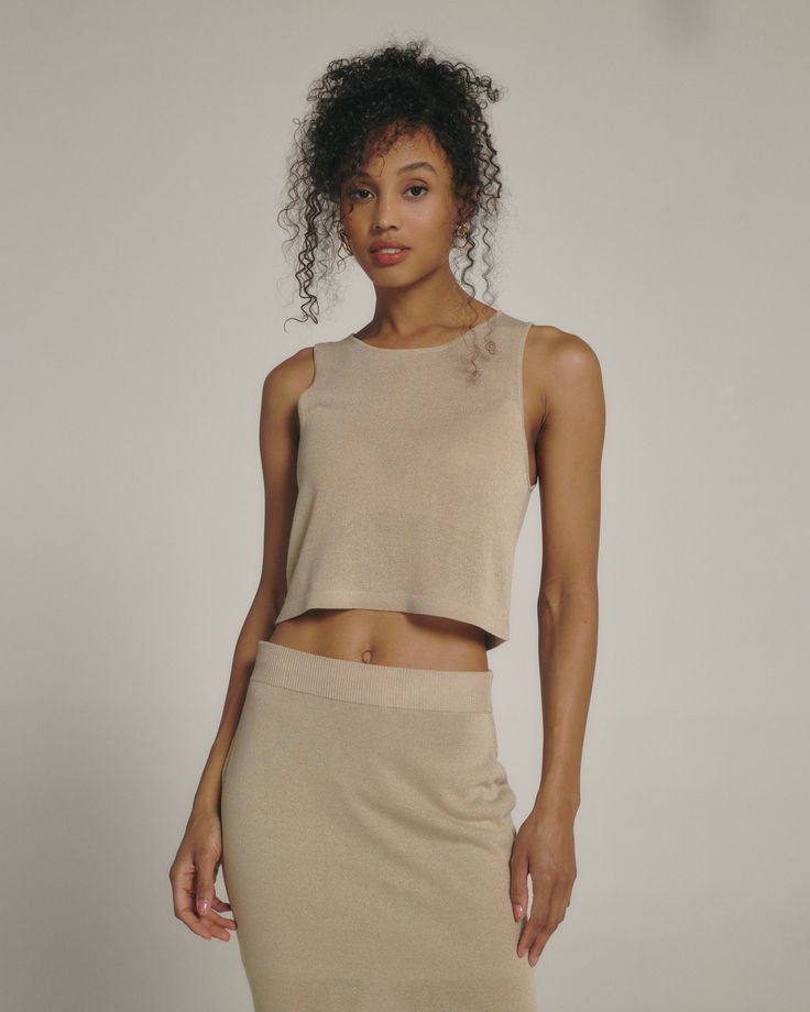 Meet Rumi, your new vacation-ready skirt. Carefully crafted with a delicate sheer linen blend knit fabrication, perfect to throw on after a quick dip in the pool. Details Model is 5'9" and wears a size small. Care: Machine wash cold on delicate cycle. Do not bleach, do not tumble dry, iron on low heat. Do not dry clean, dry flat. Composition: 73% Viscose | 15% Linen l 12% Polyester | 7DIAMONDS Women's Rumi Sheer Crop Tank in Beige | Size XL | Polyester/Linen Summer Layering Tank Top With Pointelle Knit, Summer Tank Top For Layering In Pointelle Knit, Summer Pointelle Knit Tank Top For Layering, Elegant Fine Knit Summer Tank Top, Beige Pointelle Knit Tops For The Beach, Neutral Tops For Spring Loungewear, Chic Seamless Knit Top For Spring, Neutral Spring Loungewear Tops, Chic Pointelle Knit Tank Top For Beach