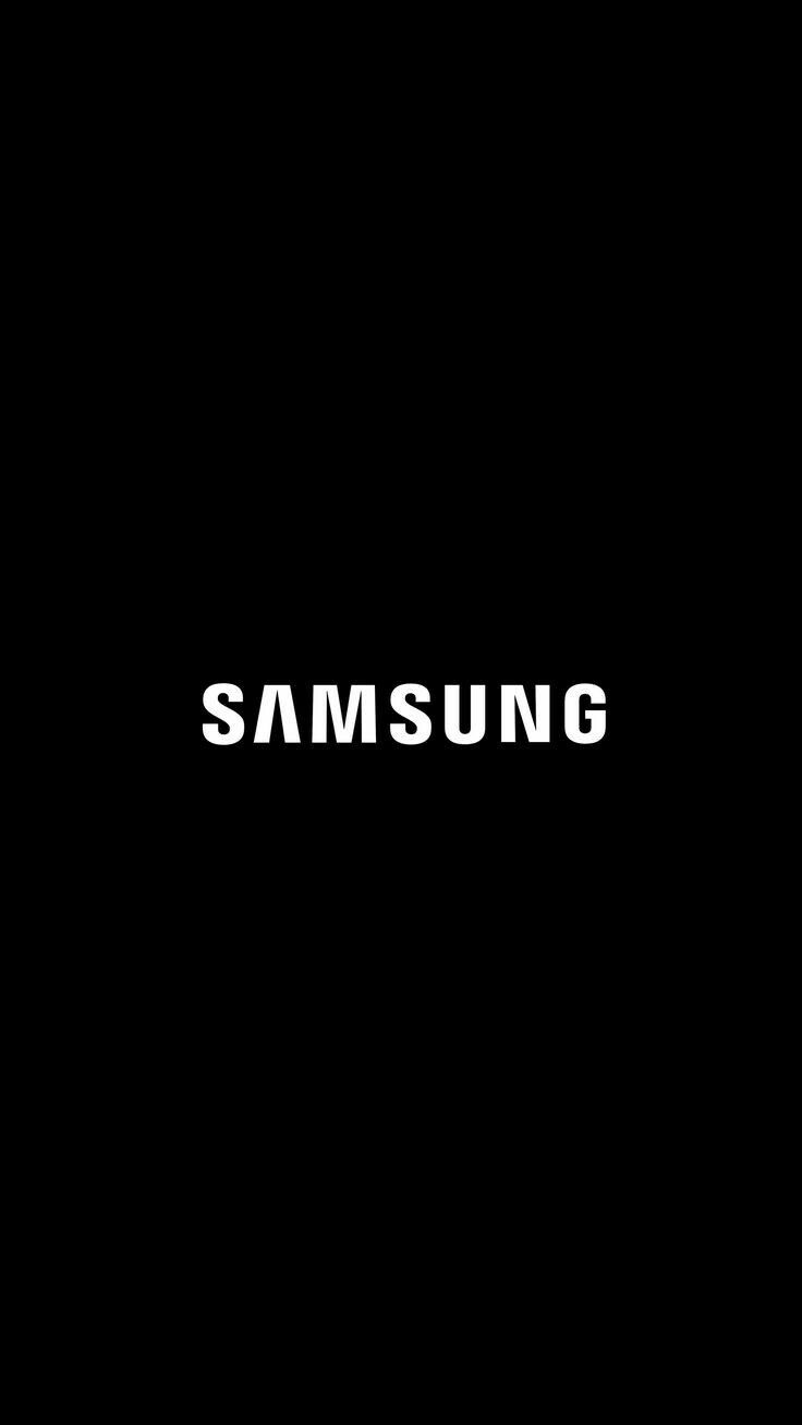 the samsung logo is shown on a black background