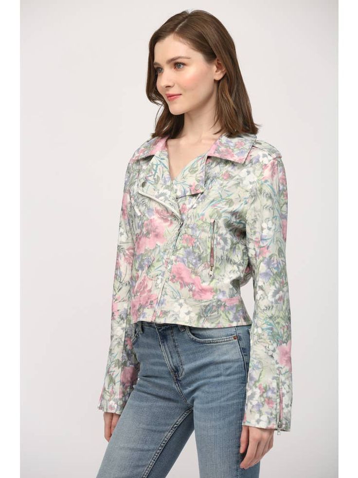 Floral Print Moto Jacket Ride into style with this floral print moto jacket! Not only will it keep you looking cool and fresh, but its lightweight and durable design will have you feeling like a fashion queen (or king) on your daily adventures. Add a touch of playfulness to your wardrobe and stand out in a sea of boring jackets. Shell:65% COTTON 33% POLY 2% SPAN Lining:92%POLY 8%SPAN Scarf Coverup, Rebecca Black, Faux Leather Vest, Animal Print Outfits, Metallic Jacket, Fashion Queen, Suede Fringe Jacket, Kids Scarf, Faux Suede Jacket