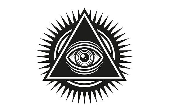 an all seeing eye with rays around it