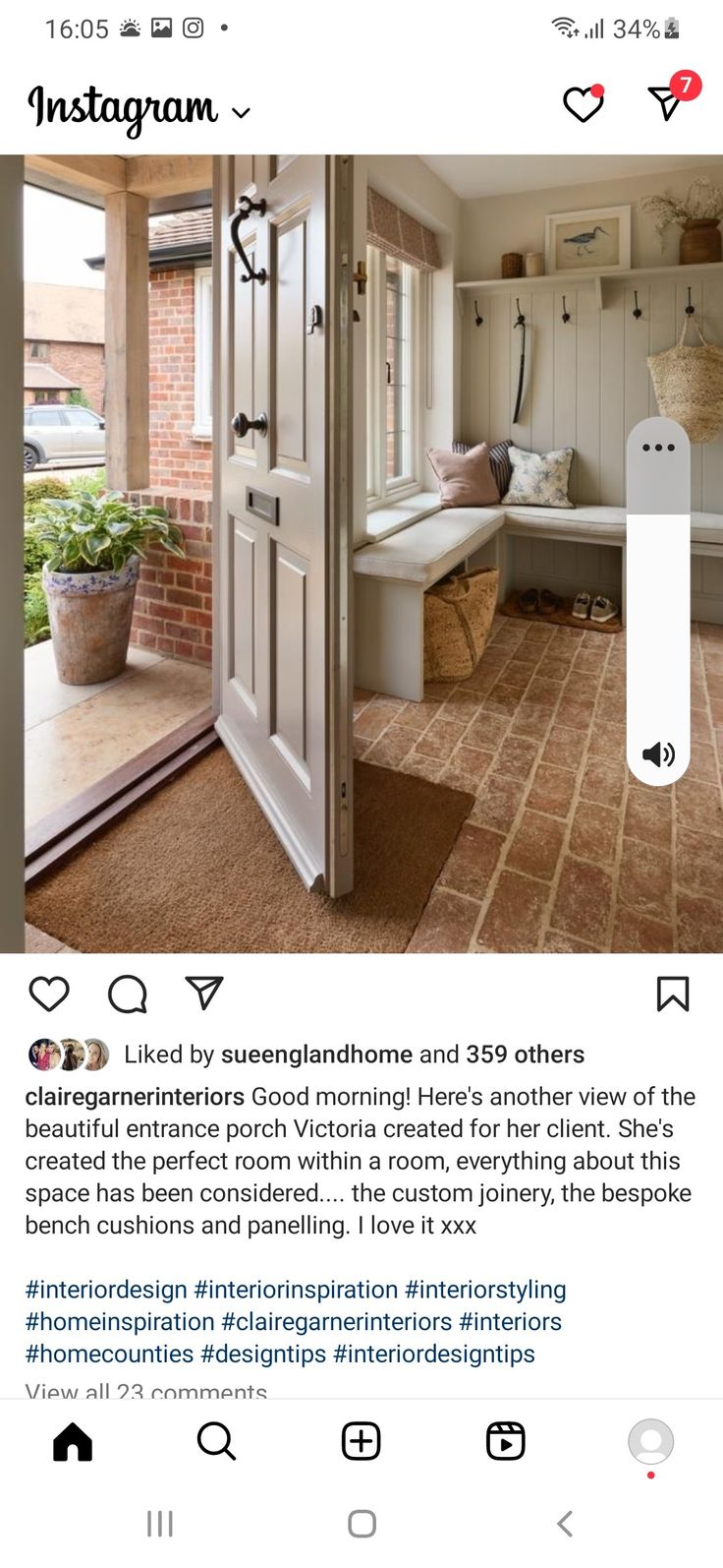 the instagram page on instagram com shows an image of a kitchen and living room