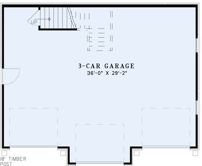 the garage floor plan for this 3 car garage