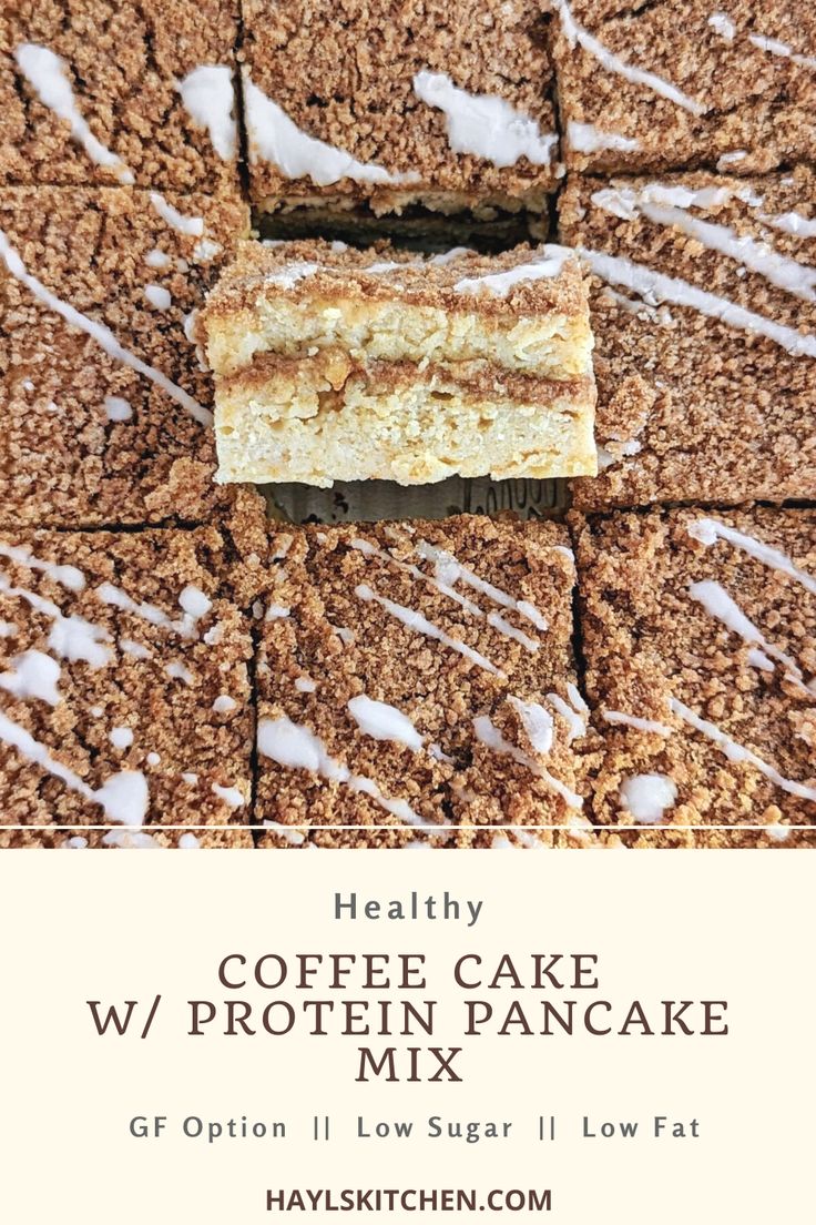 Super easy Coffee Cake with Protein Pancake Mix with the perfect cinnamon streusel, made in just one bowl! Healthy protein pancake mix coffee cake is low fat sugar-free too with protein powder and zero-calorie monkfruit sweetener. Pancake Mix Coffee Cake, Kodiak Protein Pancakes, Paleo Coffee Cake, Kodiak Cakes Recipe, Easy Coffee Cake, Healthy Protein Desserts, Healthy Coffee Cake, Coffee Cake Loaf, Monkfruit Sweetener