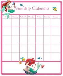 a pink and white calendar with princesses on it