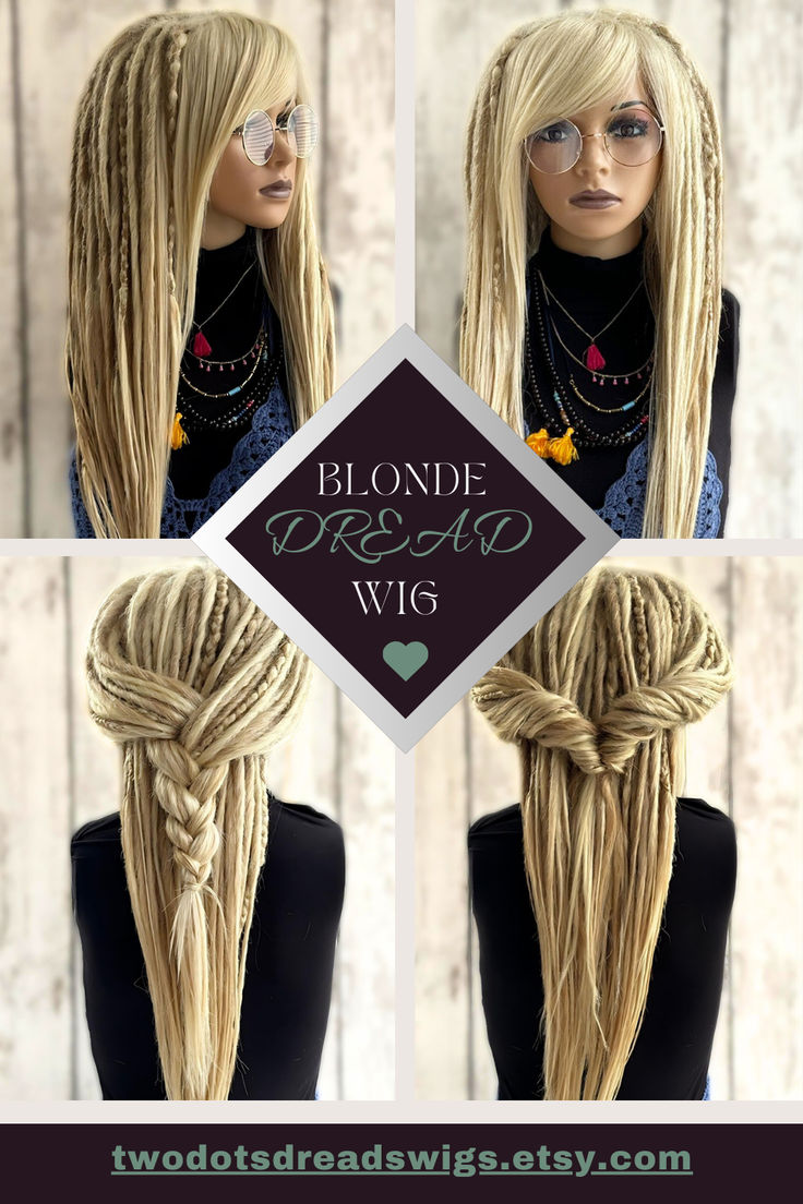 Indulge in Bohemian bliss with our Festival Braid Wig, offering the essence of Viking, Hippie, and Boho styles. Crafted with care in the UK, this Synthetic Dread Wig embodies the spirit of adventure. Adorned in Dirty Blonde, Dusty Blonde, and Ash Blonde hues, it's a custom-made masterpiece for both men and women. Elevate your look with these Boho Dreadlocks, perfect for festivals and everyday glamour. Dusty Blonde, Boho Dreadlocks, Faux Locs Wig, Dread Wig, Festival Braid, Bangs Fringe, Blonde Dreads, Dread Extensions, Braid Wig