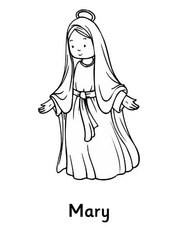 mary coloring page with the word mary