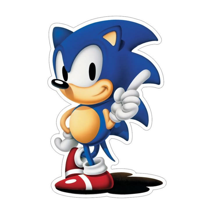 sonic the hedge sticker is shown on a white background and it looks like he's holding his thumb up